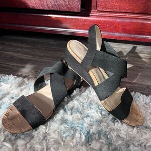 Black Wedge Sandal
